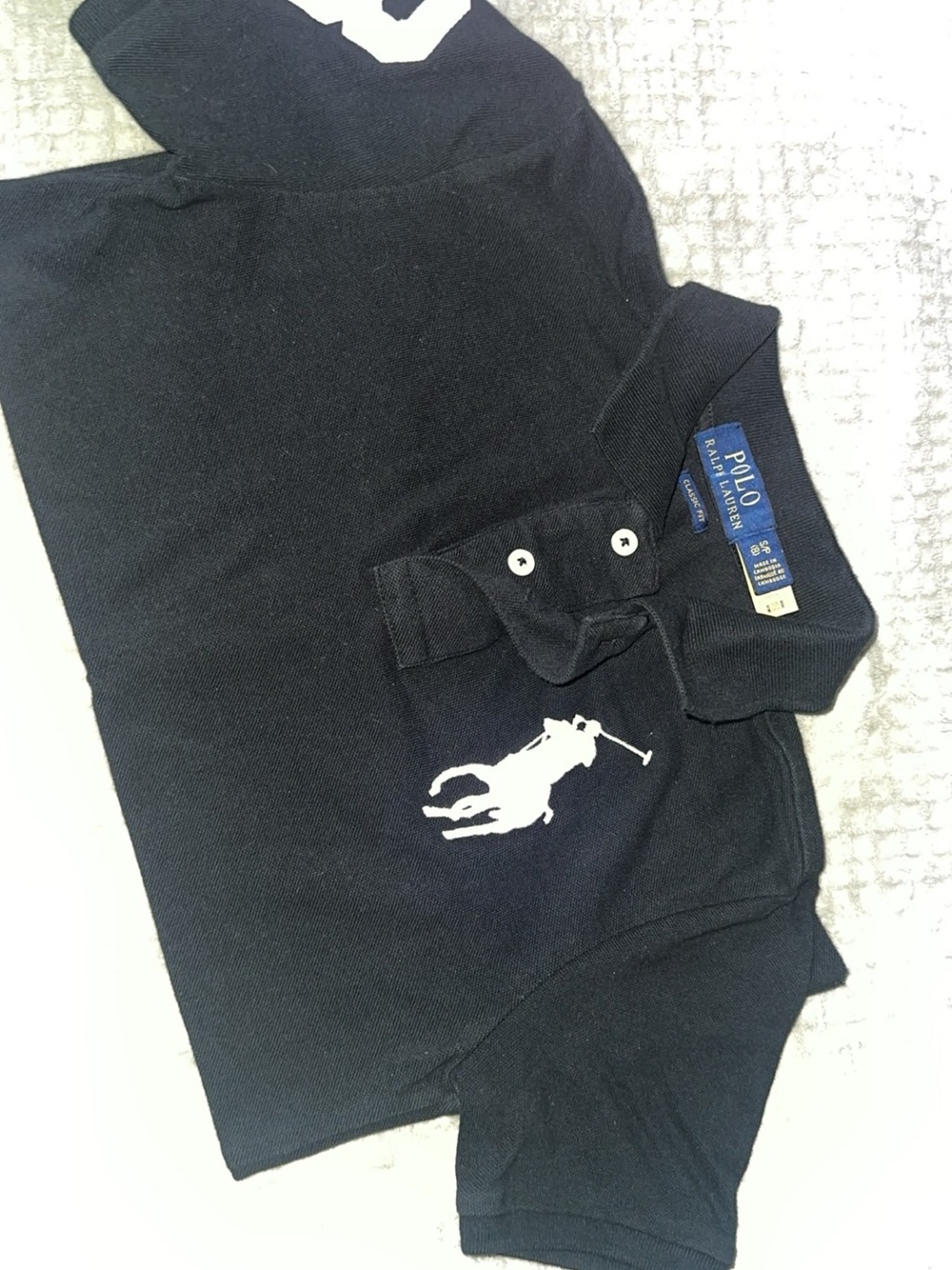 Polo by Ralph Lauren Navy Polo Shirt with White Pony Logo